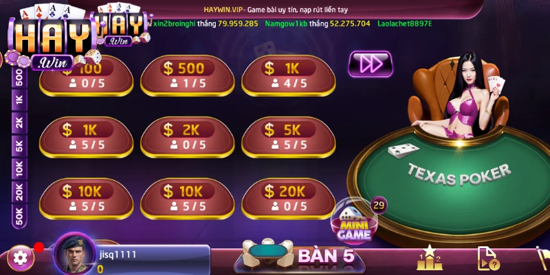 Các giải đấu Poker Haywin được tổ chức thường xuyên. 